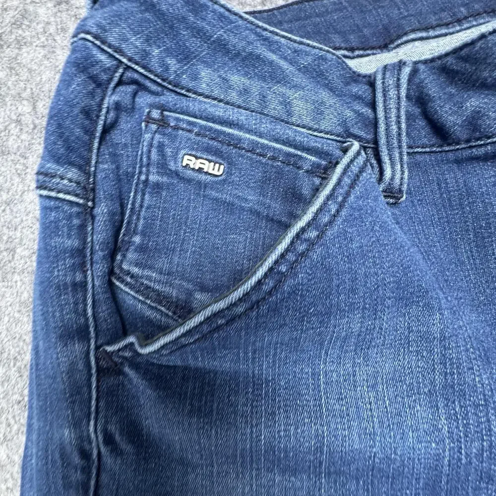 G Star Raw Jeans Mens 30x30 Blue Slim Tapered Moto Biker Denim Pants Casual